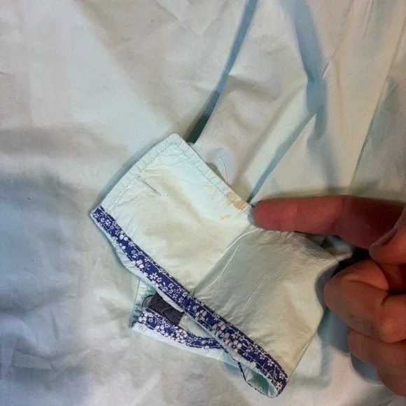 Robert Graham Jeans Mens 2XL Tailored Fit Mint Green Button Down Roll Tab Shirt - Picture 9 of 9